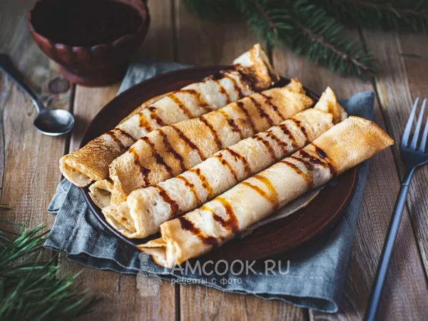 Фото блюда: Постные блины на закваске