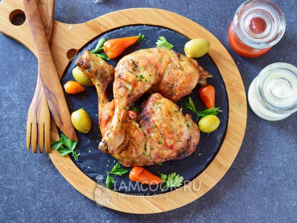 Фото готового блюда: Курица в пиве в духовке