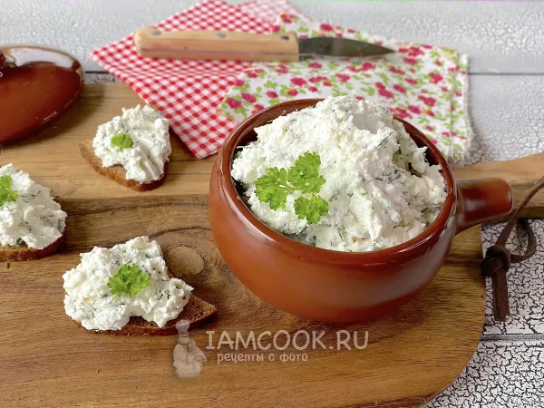 Фото готового блюда: Творожный сыр с зеленью