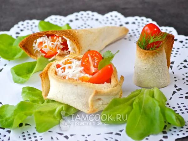 Фото готового блюда: Тарталетки из тостового хлеба