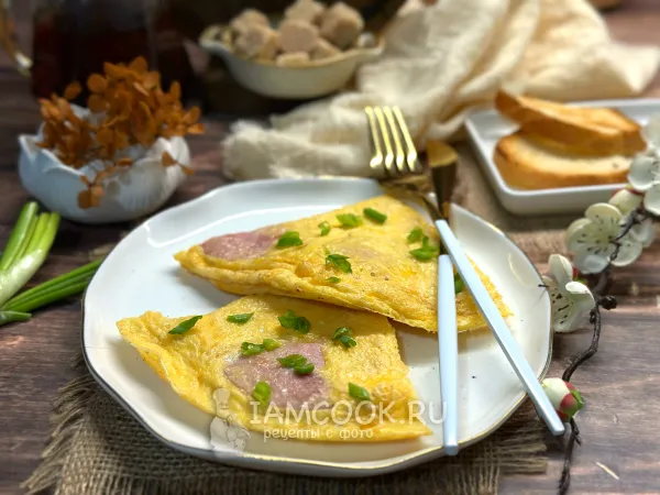Фото блюда: Фриттата с ветчиной и сыром