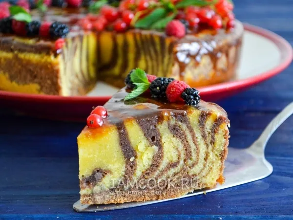 Фото блюда: Кекс «Зебра» в мультиварке