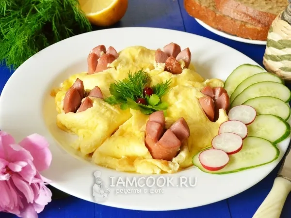 Фото блюда: Омлет с сосисками в мультиварке