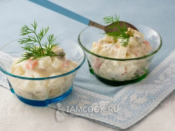 Фото блюда: Салат с селёдкой, кольраби и морковью