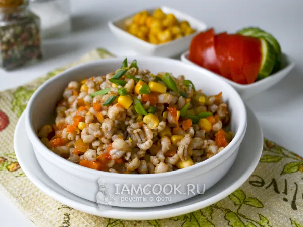 Фото блюда: Перловая каша с овощами