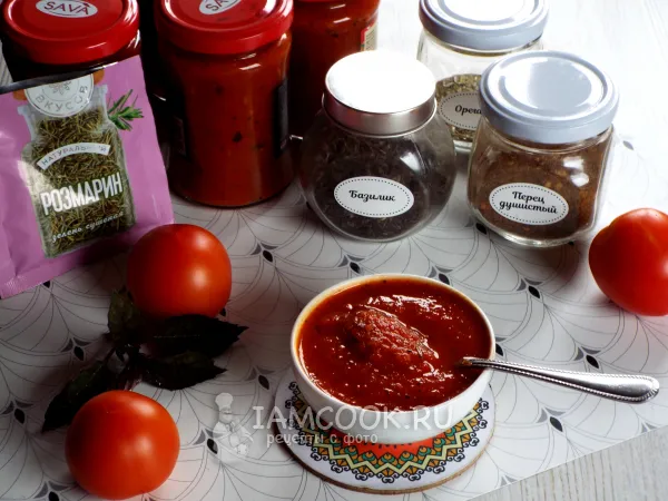 Фото блюда: Томатный соус для пиццы на зиму