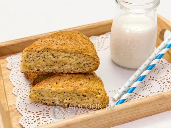 Фото блюда: Сконы с маком и лимонной цедрой