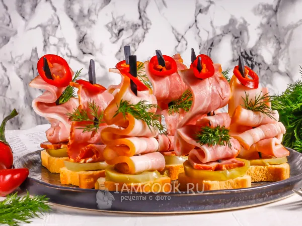 Фото блюда: Канапе с беконом