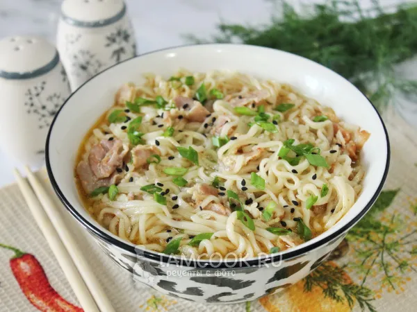 Фото готового блюда: Рамен с беконом