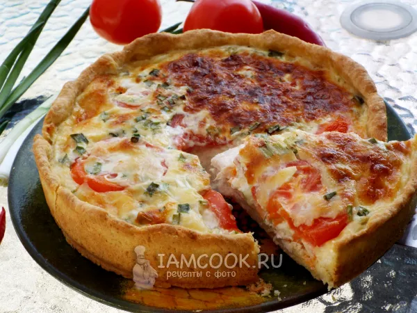 Фото готового блюда: Киш с копченой курицей