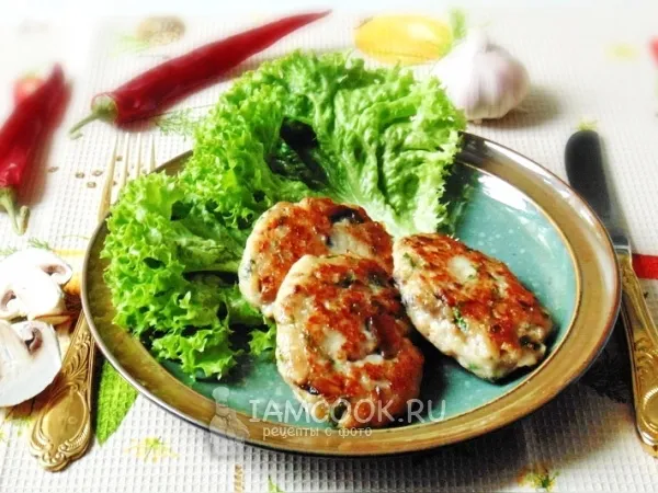 Фото блюда: Рыбные котлеты с сыром и грибами