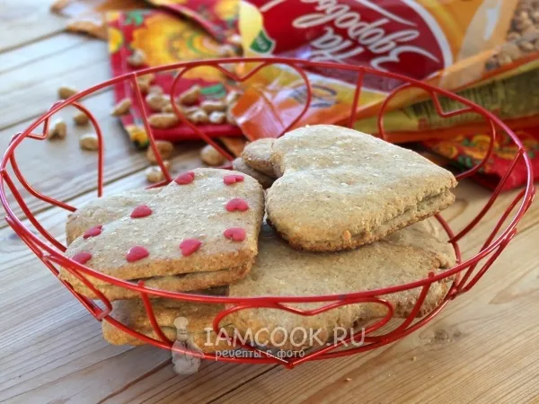 Фото готового блюда: Печенье «Сердечки» цельнозерновое с начинкой