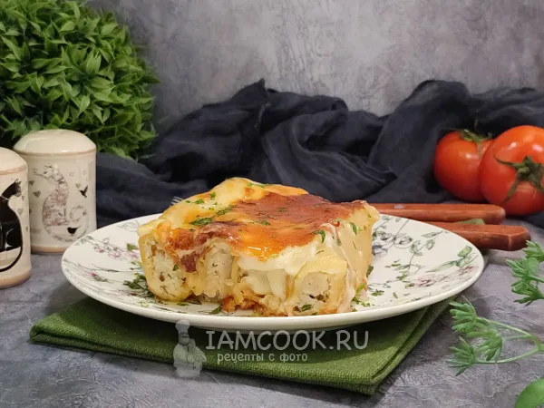 Фото блюда: Каннеллони с куриным фаршем