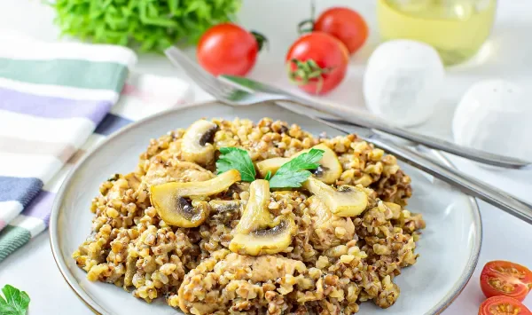 Фото блюда: Гречотто с курицей и грибами