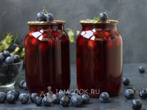 Фото блюда: Компот из тёрна на зиму без стерилизации