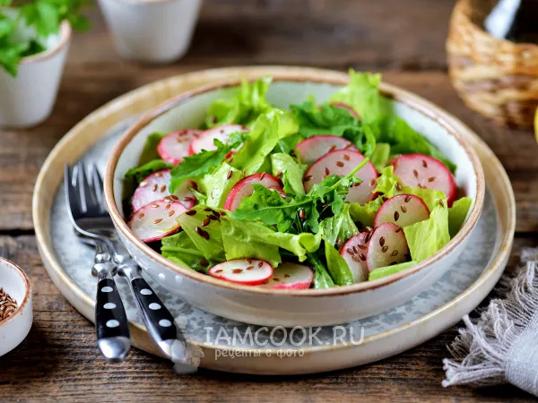 Фото готового блюда: Салат с рукколой и редисом