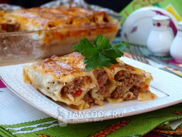 Фото блюда: Каннелони под соусом бешамель