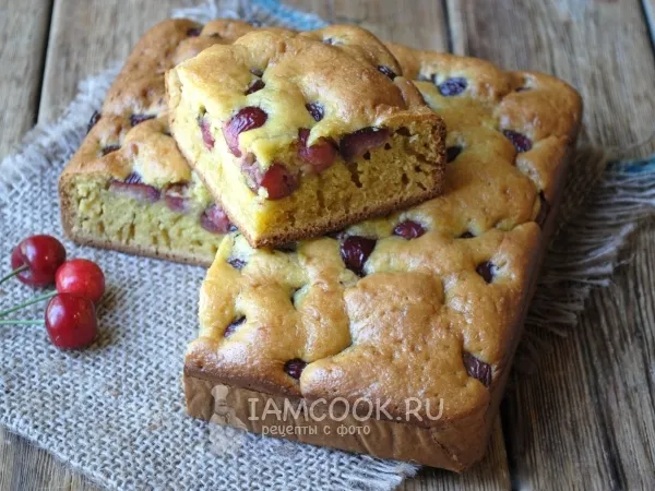 Фото блюда: Пирог с черешней на кефире