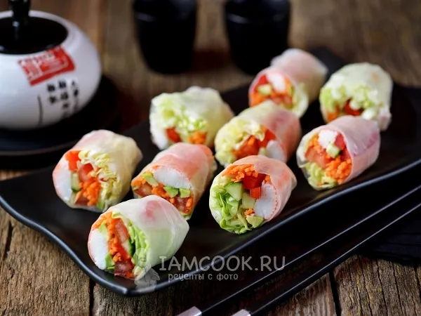 Фото готового блюда: Спринг-роллы с крабовыми палочками