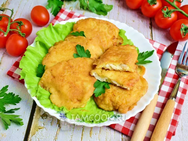 Фото блюда: Отбивные из куриного филе в кляре