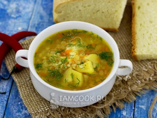 Фото блюда: Суп с булгуром на мясном бульоне