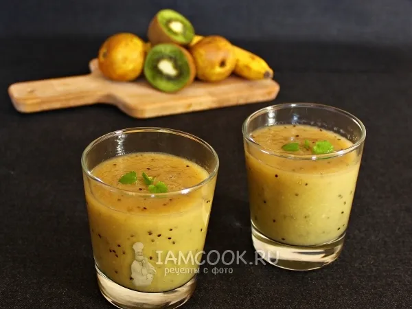 Фото блюда: Смузи с бананом, киви и грушей