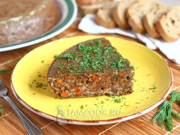 Фото блюда: Запеканка из печени с рисом