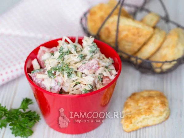 Фото блюда: Салат из капусты с помидорами и сыром