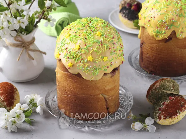Фото готового блюда: Пасхальный кулич «Двойная улитка»