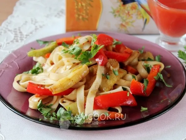 Фото блюда: Удон со стручковой фасолью по-японски