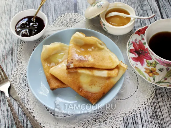 Фото готового блюда: Заварные блины на молоке с ванильным сахаром