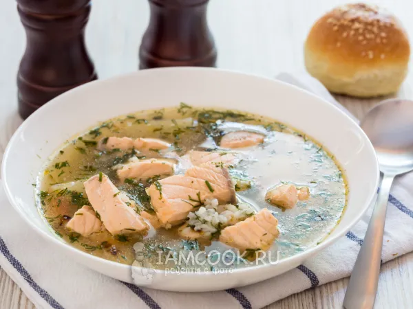 Фото готового блюда: Уха из семги с рисом