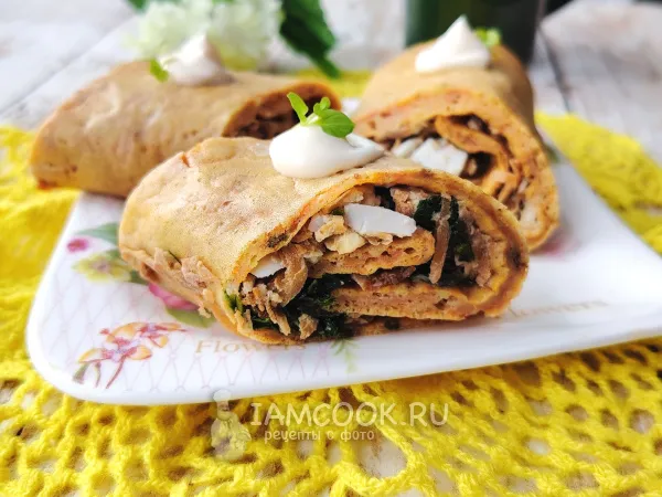 Фото блюда: Морковный рулет с грибами