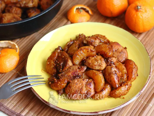 Фото готового блюда: Куриная грудка с мандаринами