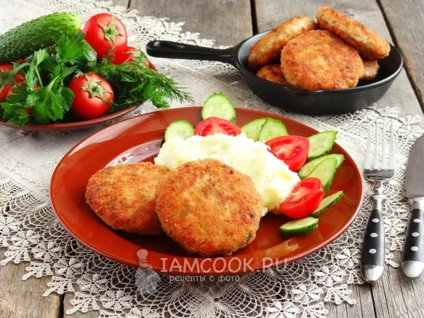 Фото блюда: Рыбные котлеты из кеты с плавленым сыром