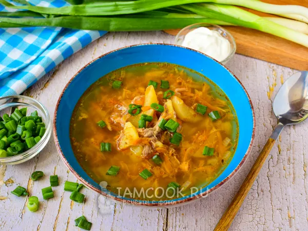 Фото блюда: Щи с тушенкой в мультиварке