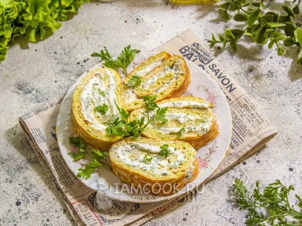 Фото готового блюда: Кабачковый рулет с рикоттой