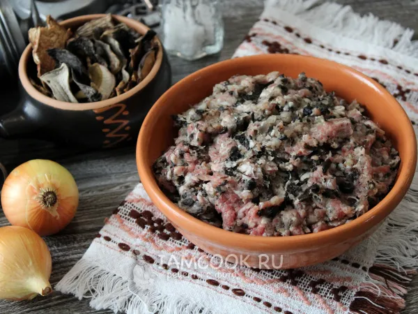 Фото блюда: Фарш с сушеными грибами