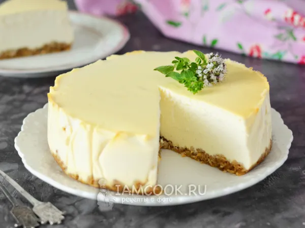 Фото блюда: ПП чизкейк из творога и овсяных хлопьев