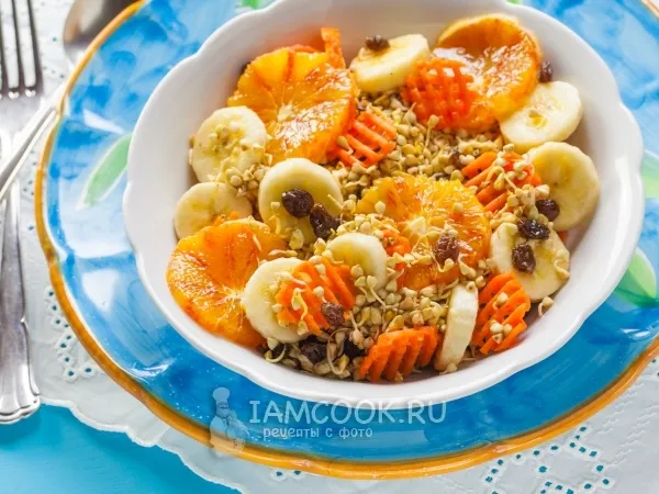 Фото готового блюда: Салат с проростками гречки