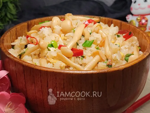 Фото блюда: Жареный рис с грибами