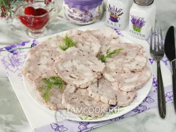 Фото блюда: Куриный рулет в пакете из-под молока