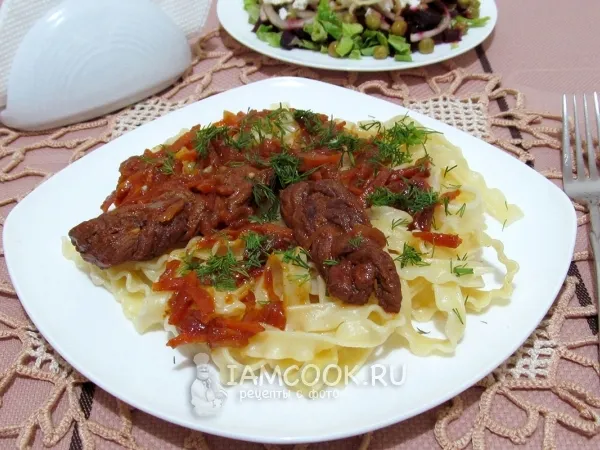 Фото блюда: Косички из говядины с пастой