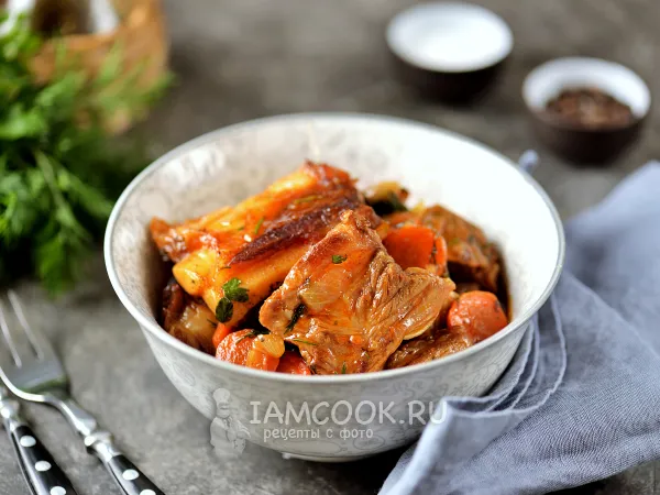Фото блюда: Тушеная говяжья грудинка