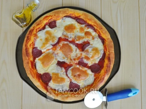 Фото блюда: Пицца пепперони с жаренной моцареллой