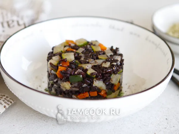 Фото блюда: Черный рис с овощами