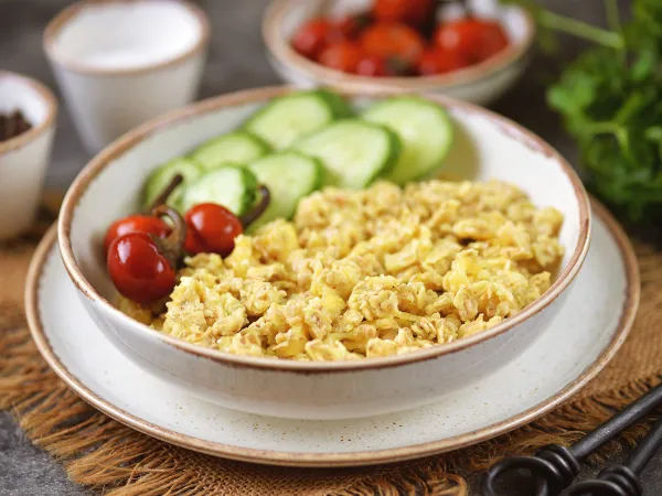 Фото блюда: Жареная овсянка с яйцом