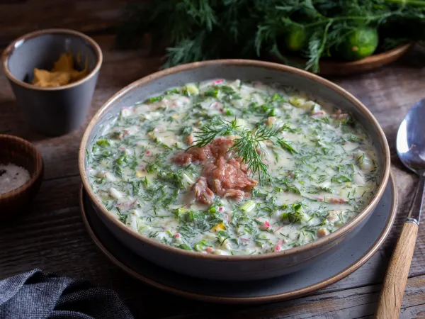 Фото блюда: Окрошка с тушенкой