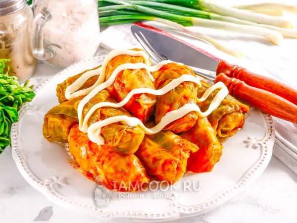 Фото готового блюда: Голубцы из баранины и молодой капусты