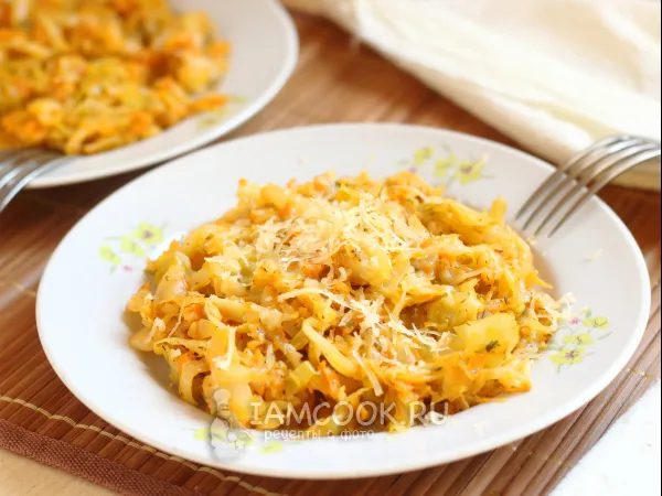 Фото блюда: Тушеная капуста с сыром